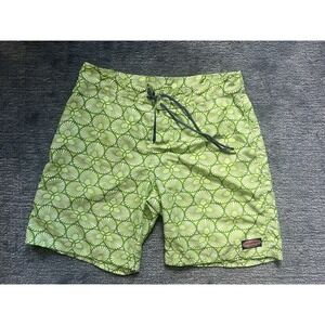 Vineyard Vines Swim Trunks‎ Size 34 Green Retro Floral Print Board Shorts